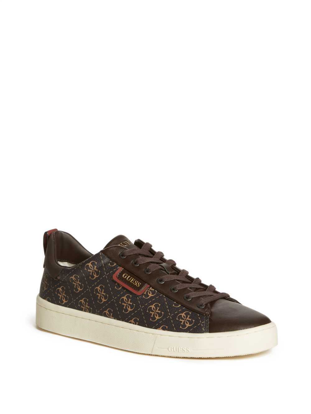 Dark Brown Men\'s Guess Vice Logo Low-Top Sneakers Australia Sale | 097PKJTLB