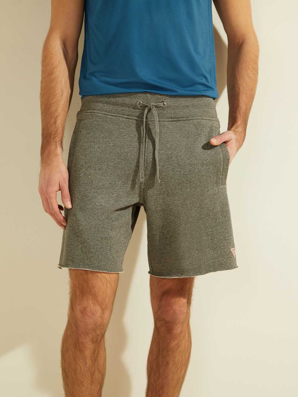 Dark Grey Men\'s Guess Eco Roy Fleece Shorts Australia Sale | 956KEDGHV