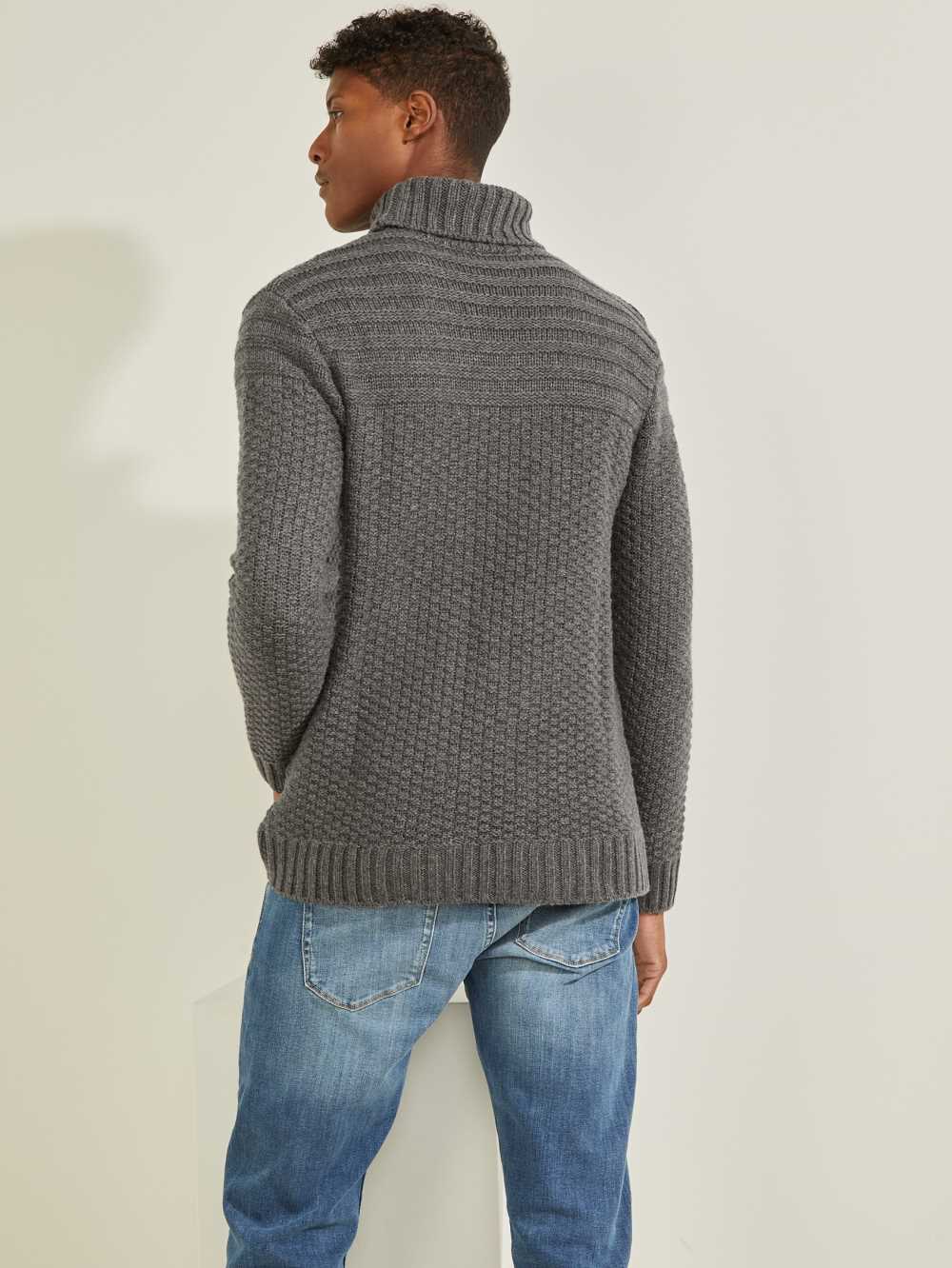 Dark Grey Men's Guess Lynton Ski Turtleneck Sweaters Australia Sale | 715NGTOJV