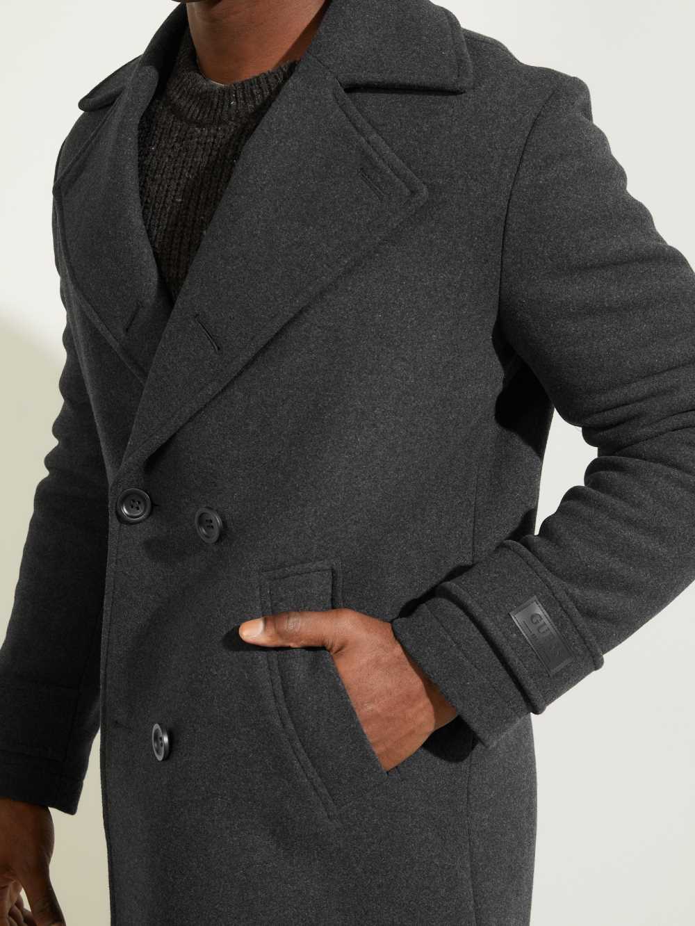 Dark Grey Men's Guess Military Wool-Blend Coats Australia Sale | 452YOTLXP