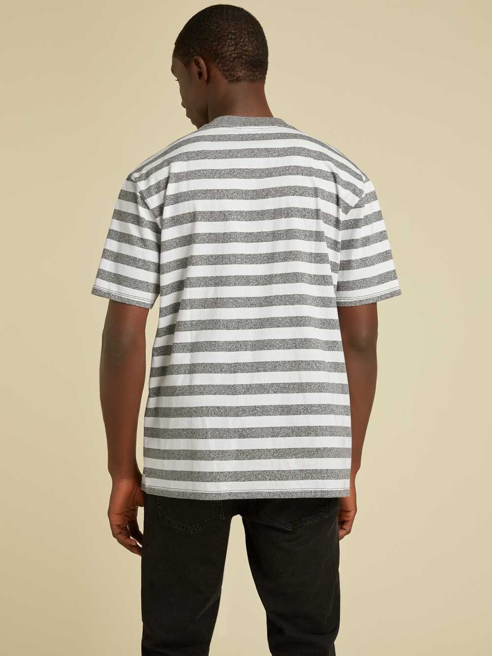 Dark Grey Men's Guess Originals Striped T-shirt Australia Sale | 863CPLEFB