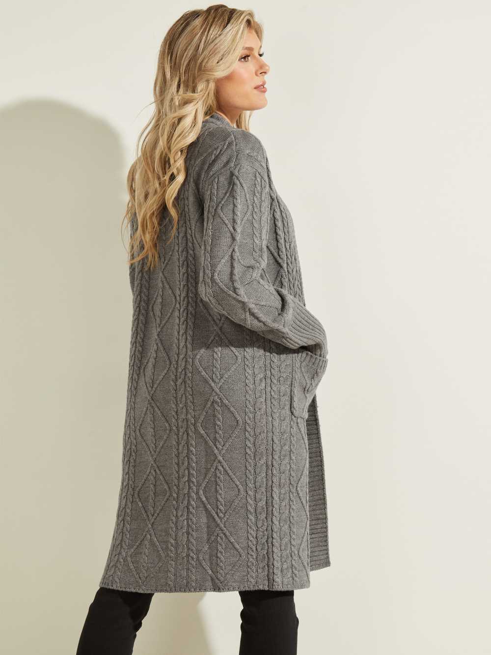 Dark Grey Women's Guess Heidi Longline Cardigan Australia Sale | 940AMJBNC