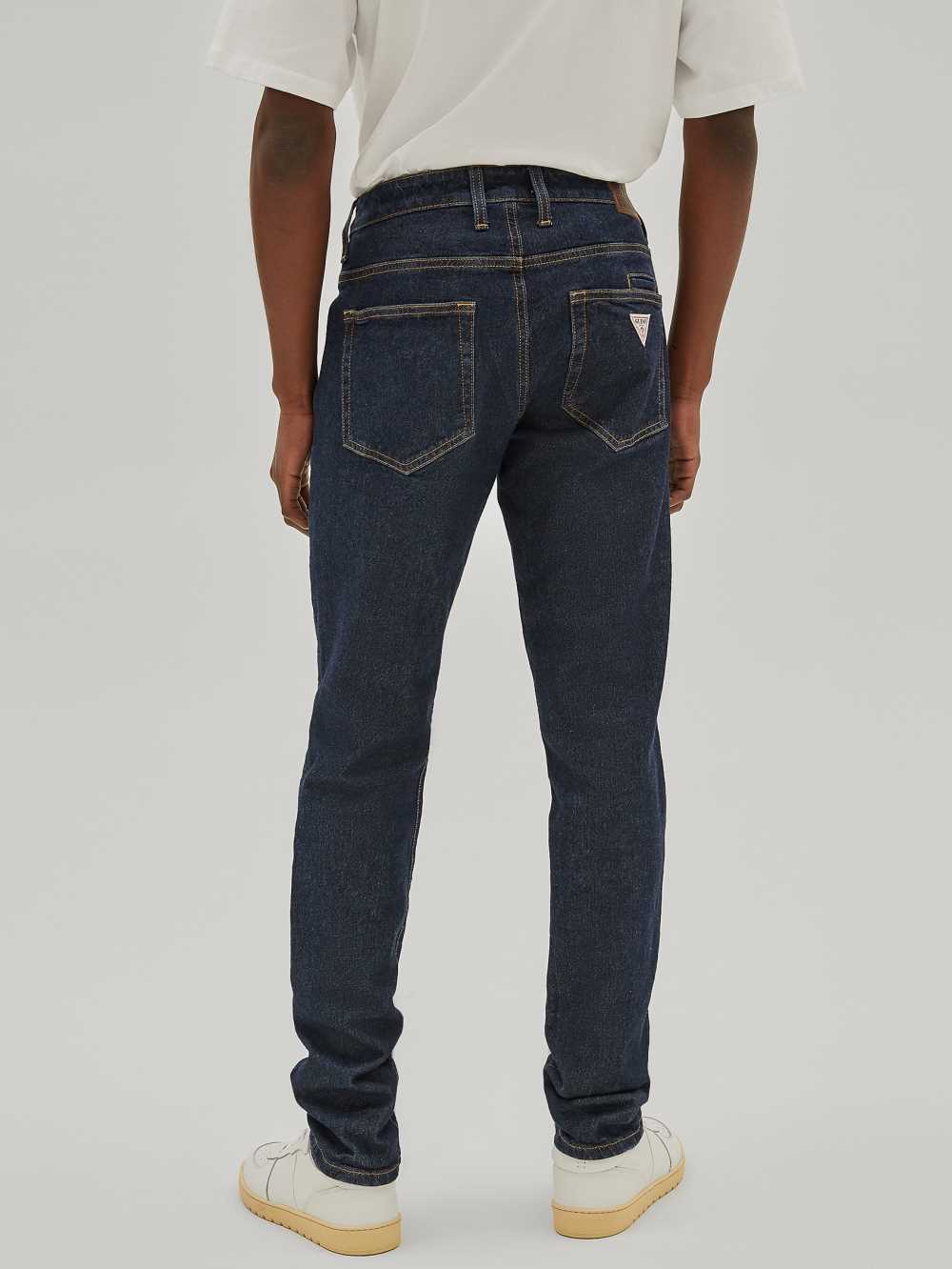 Dark Wash Men's Guess Originals Slim Straight Jeans Australia Sale | 063KDLICS