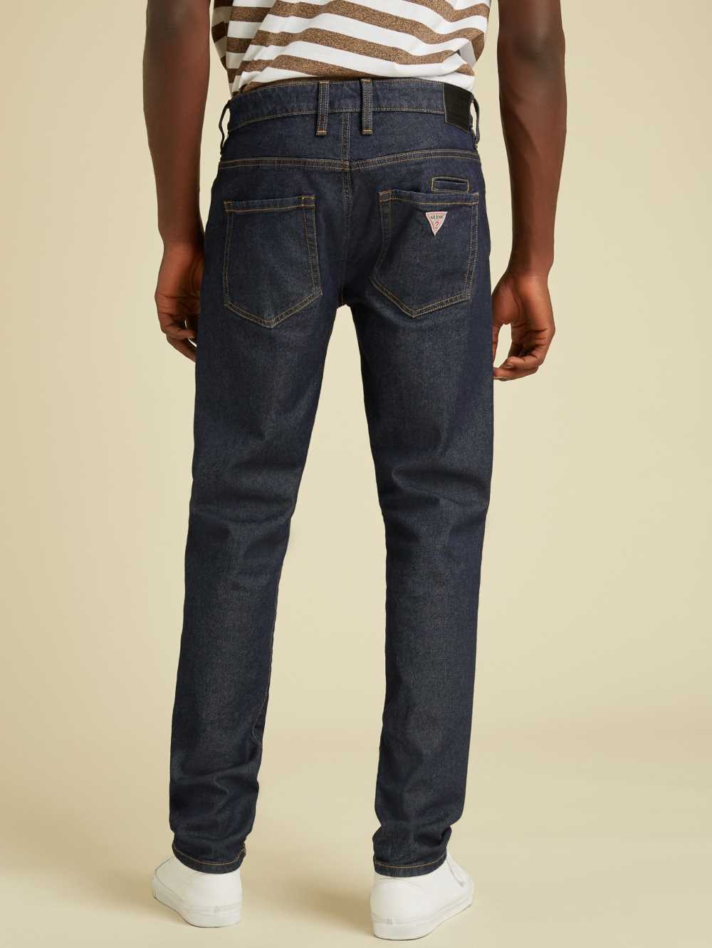 Dark Wash Men's Guess Originals Slim Straight Jeans Australia Sale | 871OUVXQL