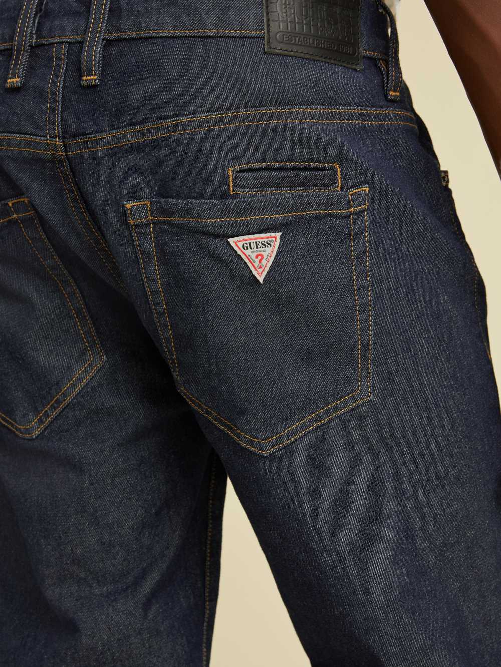 Dark Wash Men's Guess Originals Slim Straight Jeans Australia Sale | 871OUVXQL