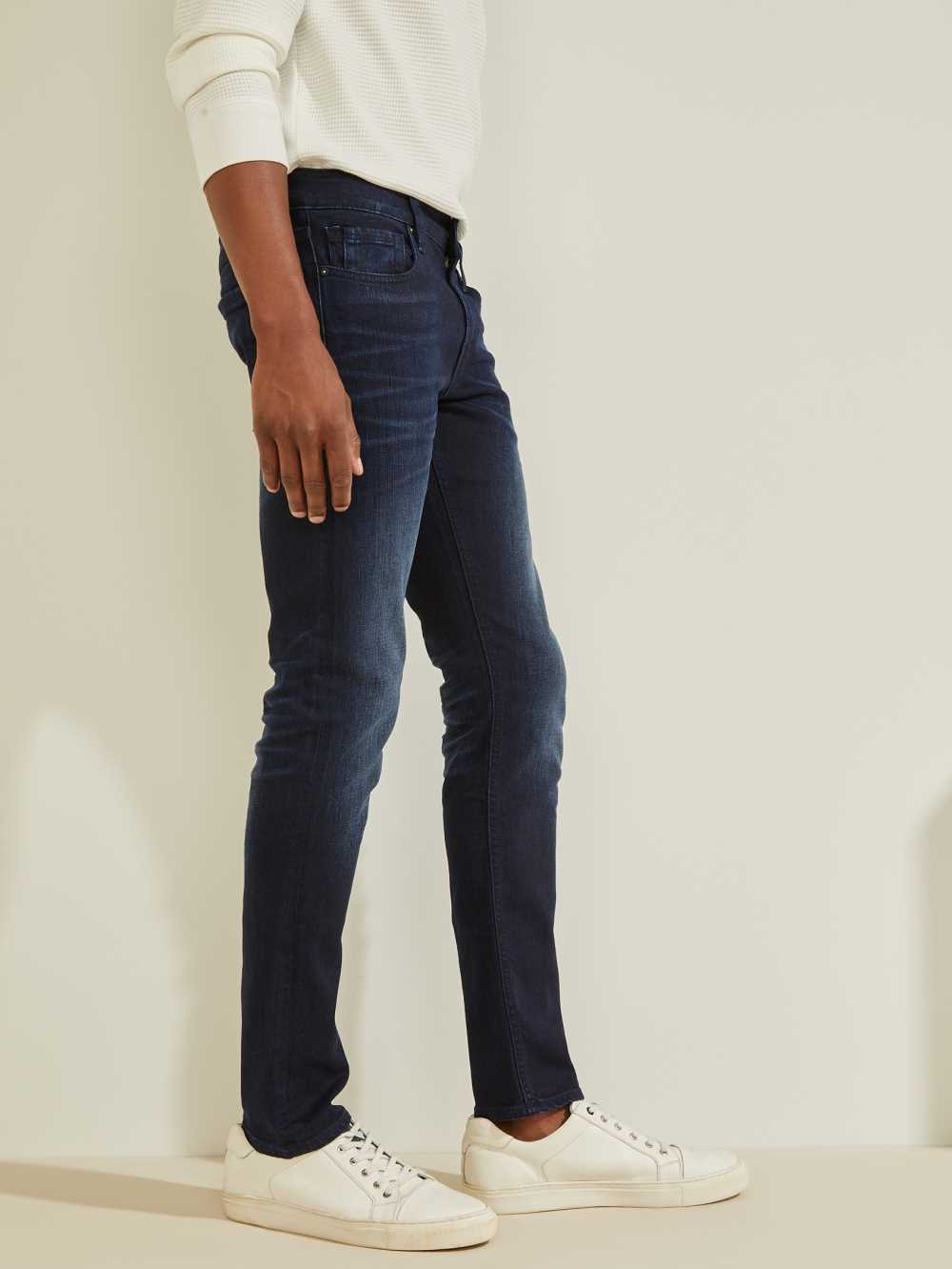 Deep Blue Men's Guess Miami Super Skinny Jeans Australia Sale | 713DWESZB