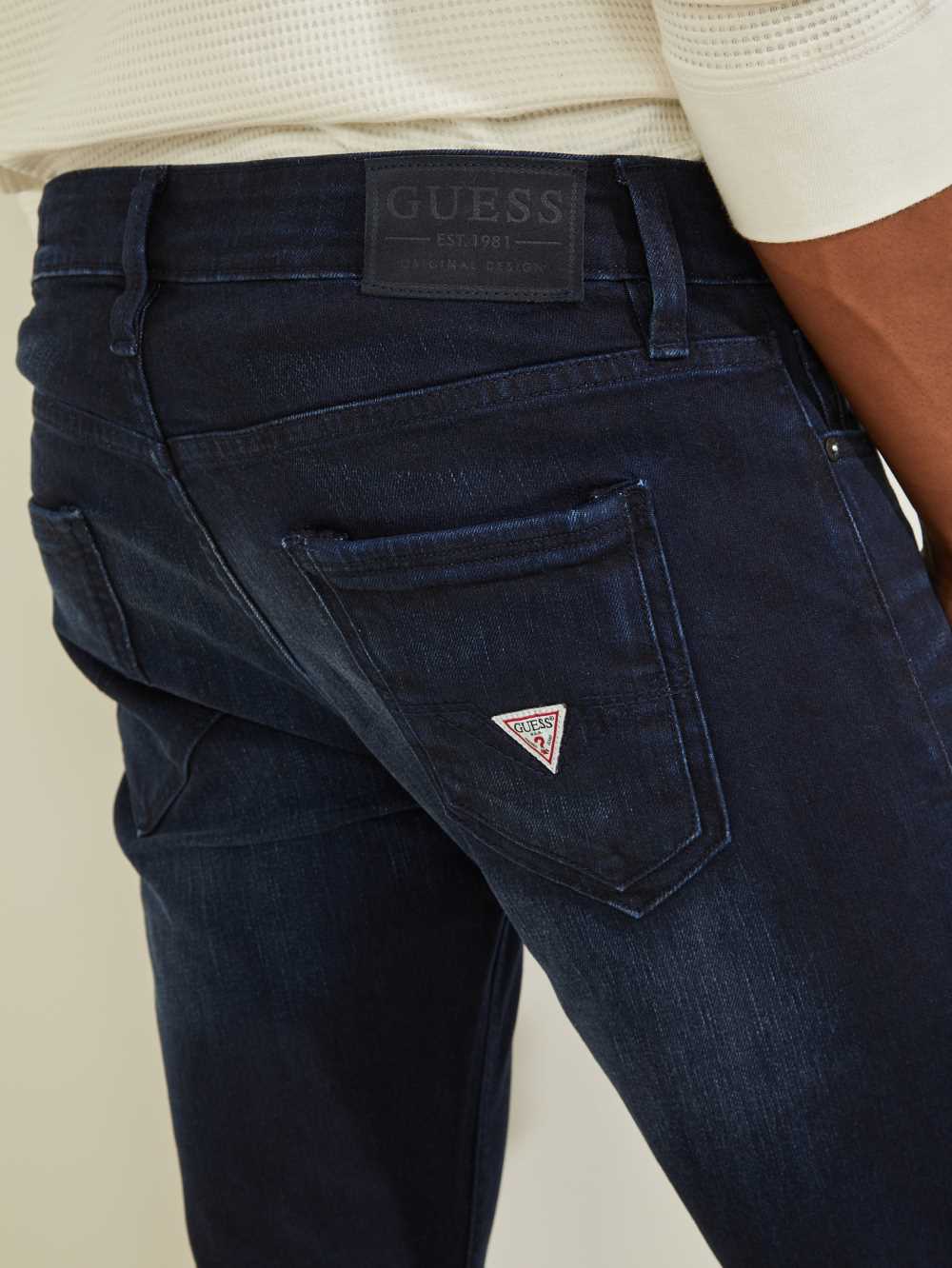 Deep Blue Men's Guess Miami Super Skinny Jeans Australia Sale | 713DWESZB