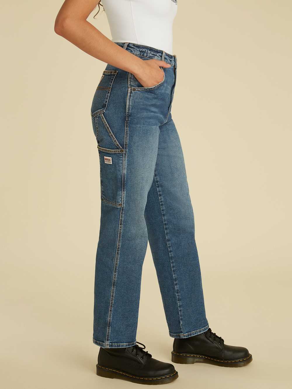 Deep Blue Wash Women's Guess Originals Carpenter Jeans Australia Sale | 908RVOCXN