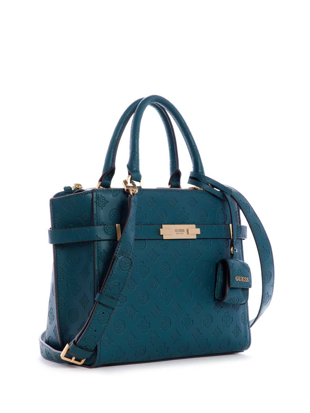 Deep Green Women's Guess Bea Society Satchel Bags Australia Sale | 405IQVJEA