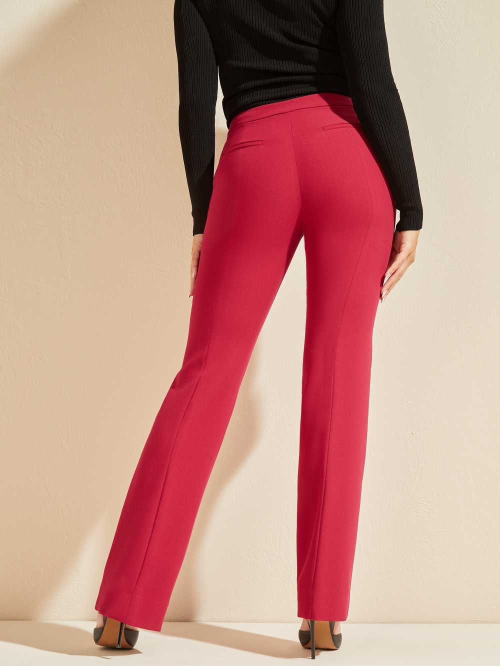 Deep Red Women's Guess Sally Pants Australia Sale | 974SJZLQX