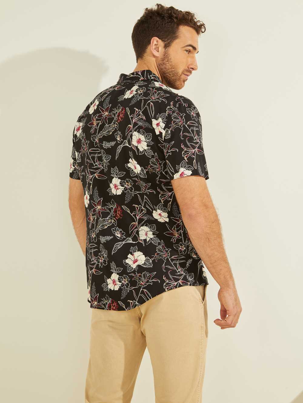 Flower Men's Guess Eco Rayon Westbury Shirts Australia Sale | 614HEWTUZ