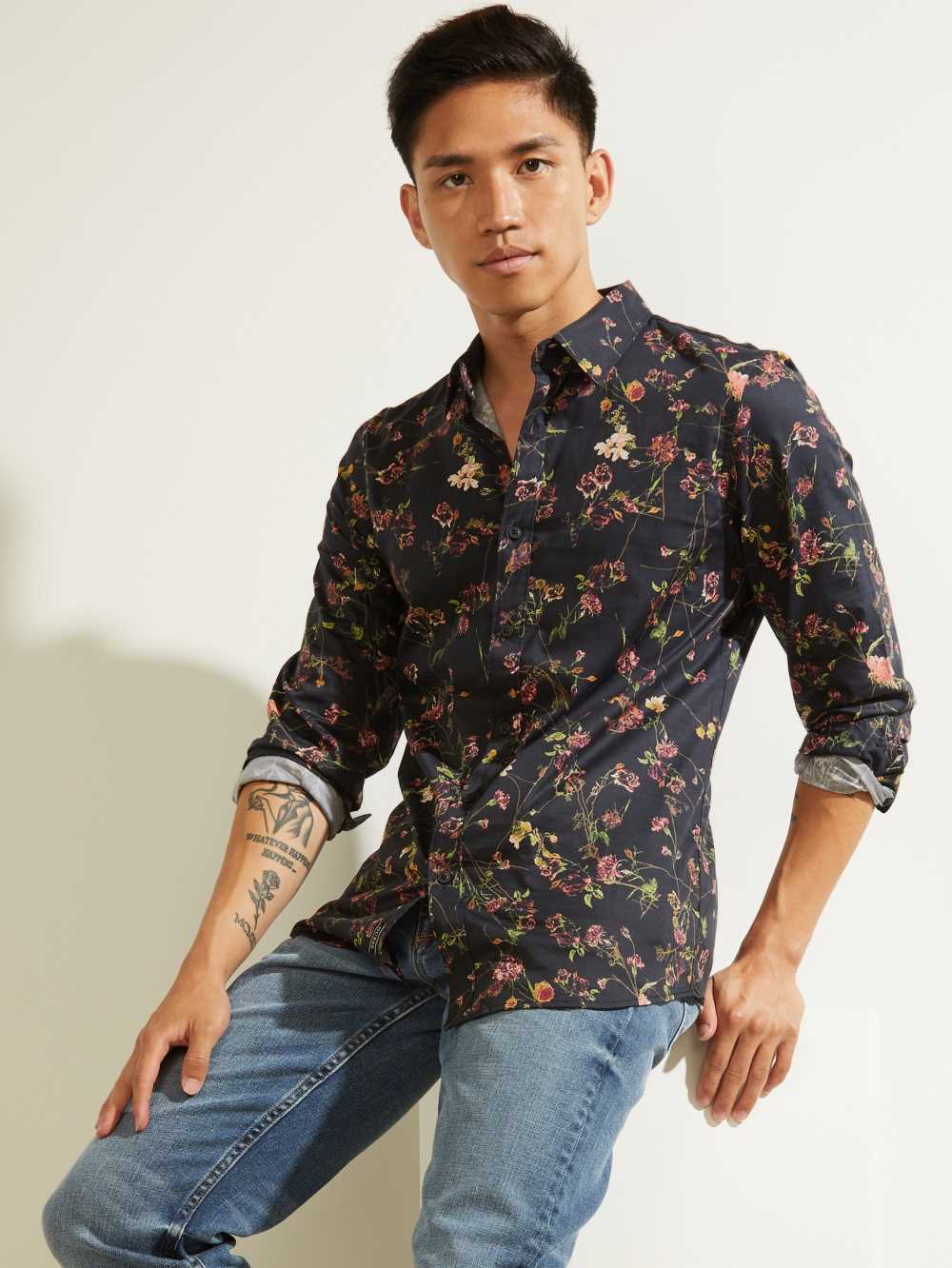 Flower Men\'s Guess Luxe Mystic Floral Shirts Australia Sale | 167CHDAYB