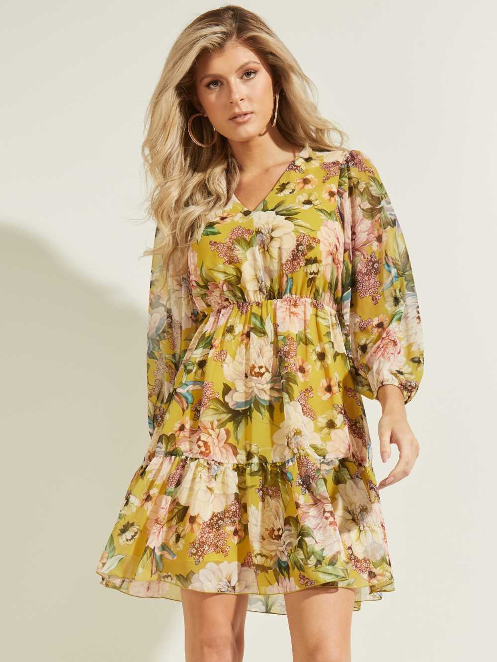 Flower Women\'s Guess Floral Fit and Flare Dresses Australia Sale | 815JRWGLK