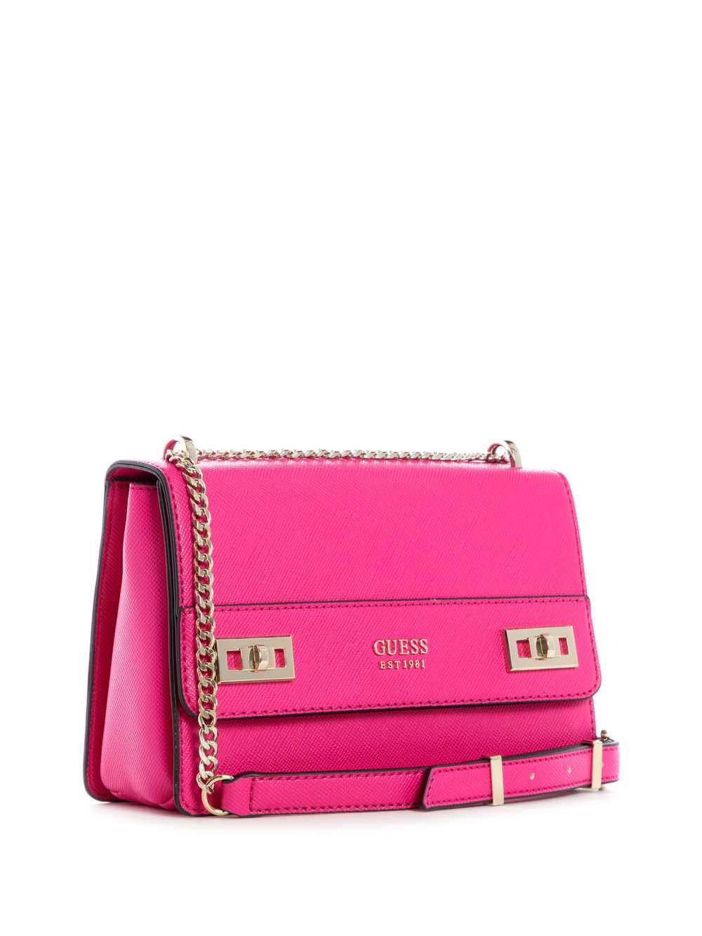 Fuchsia Women's Guess Katey Convertible Crossbody Bags Australia Sale | 163GHAOFZ