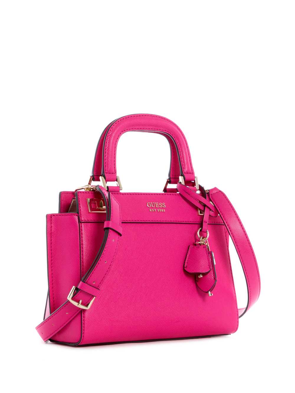 Fuchsia Women's Guess Katey Girlfriend Satchel Bags Australia Sale | 691RDYJZX