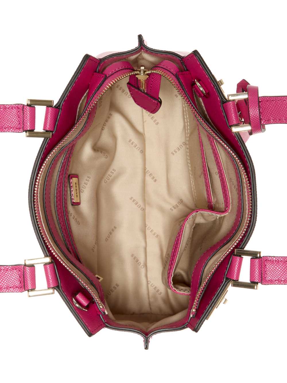 Fuchsia Women's Guess Katey Girlfriend Satchel Bags Australia Sale | 691RDYJZX