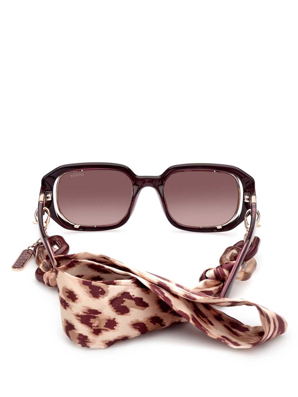 Fuchsia Women's Guess Rectangle Sunglasses Australia Sale | 764XODZJG