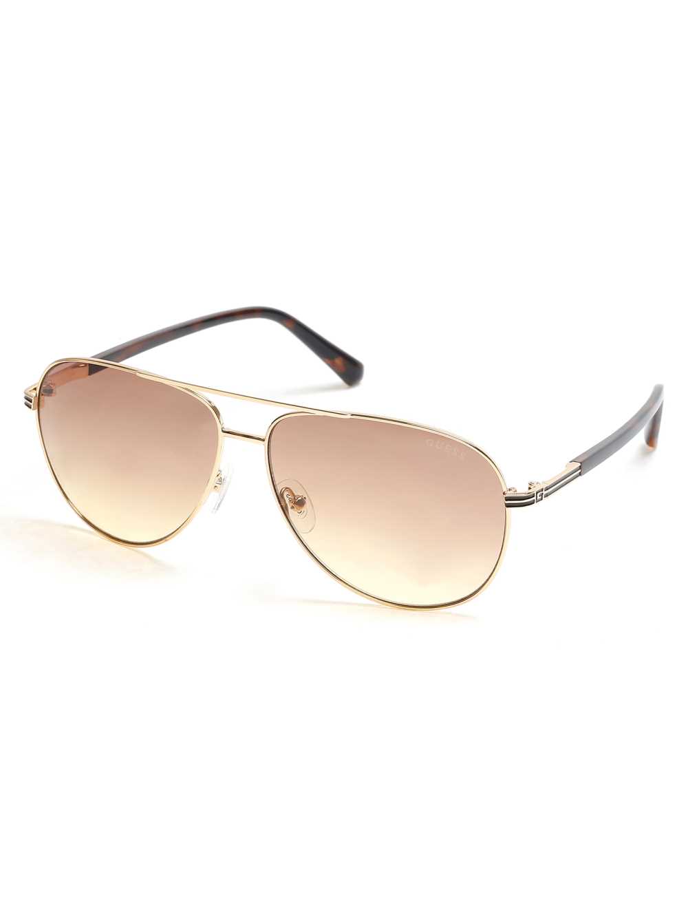 Gold Men's Guess Aviator Metal Sunglasses Australia Sale | 650KIALMD