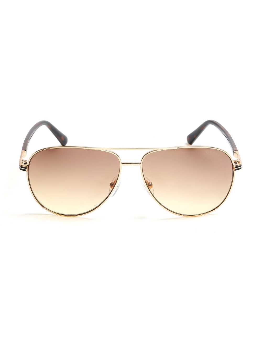 Gold Men\'s Guess Aviator Metal Sunglasses Australia Sale | 650KIALMD