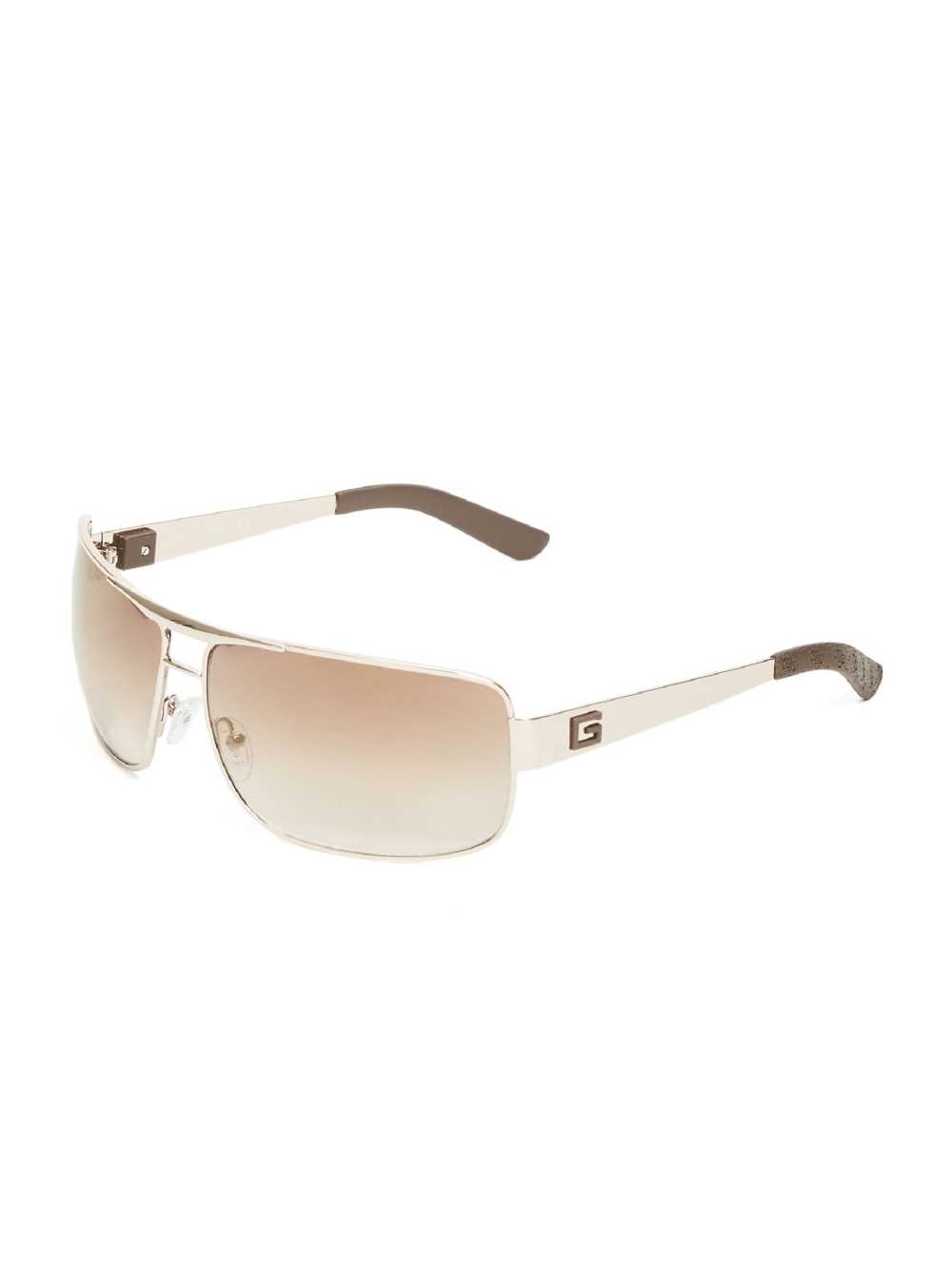 Gold Men's Guess Ron Navigator Sunglasses Australia Sale | 852YADXMW