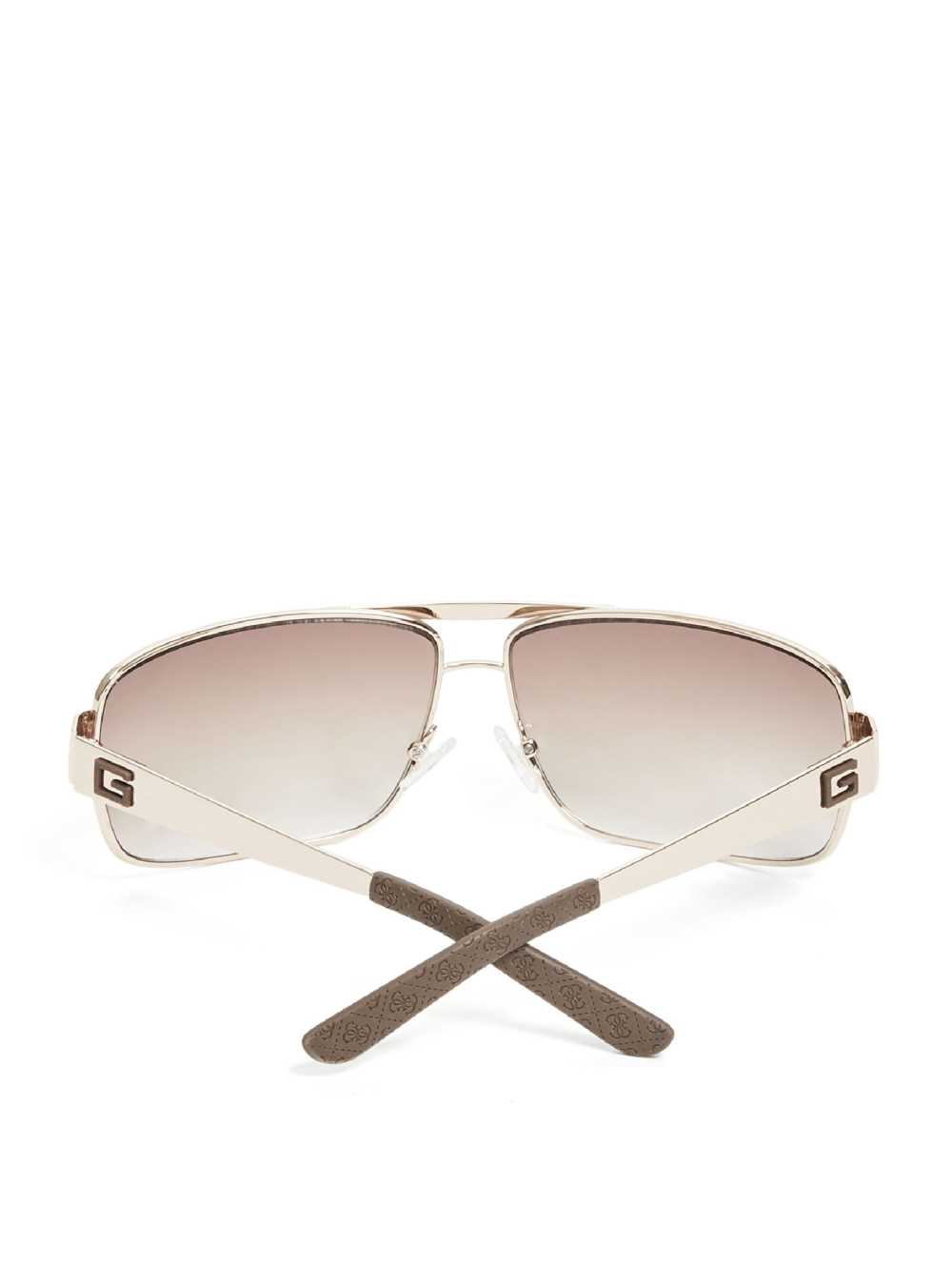 Gold Men's Guess Ron Navigator Sunglasses Australia Sale | 852YADXMW