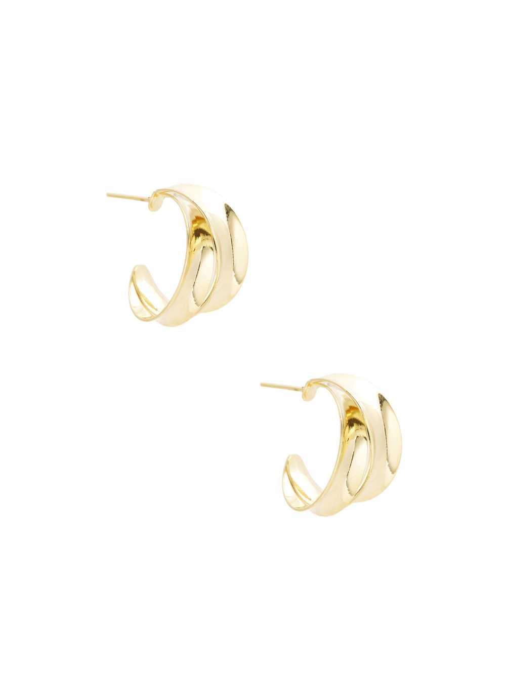 Gold Women's Guess 14KT Gold Double Hoop Earrings Australia Sale | 714JQALBZ