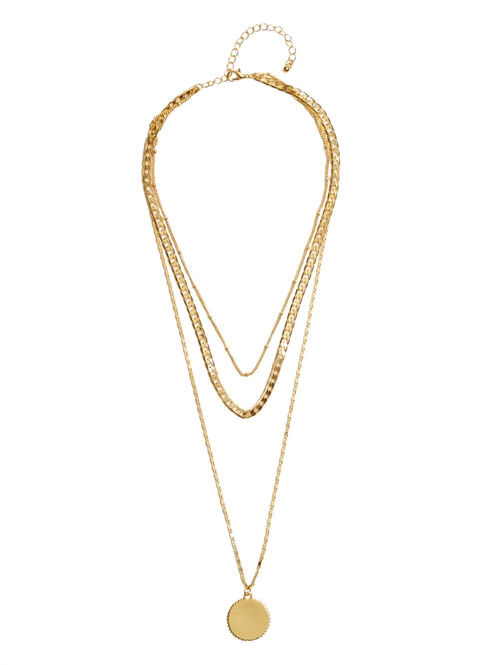 Gold Women\'s Guess 14KT Layered Medallion Necklace Australia Sale | 489RYJPKM