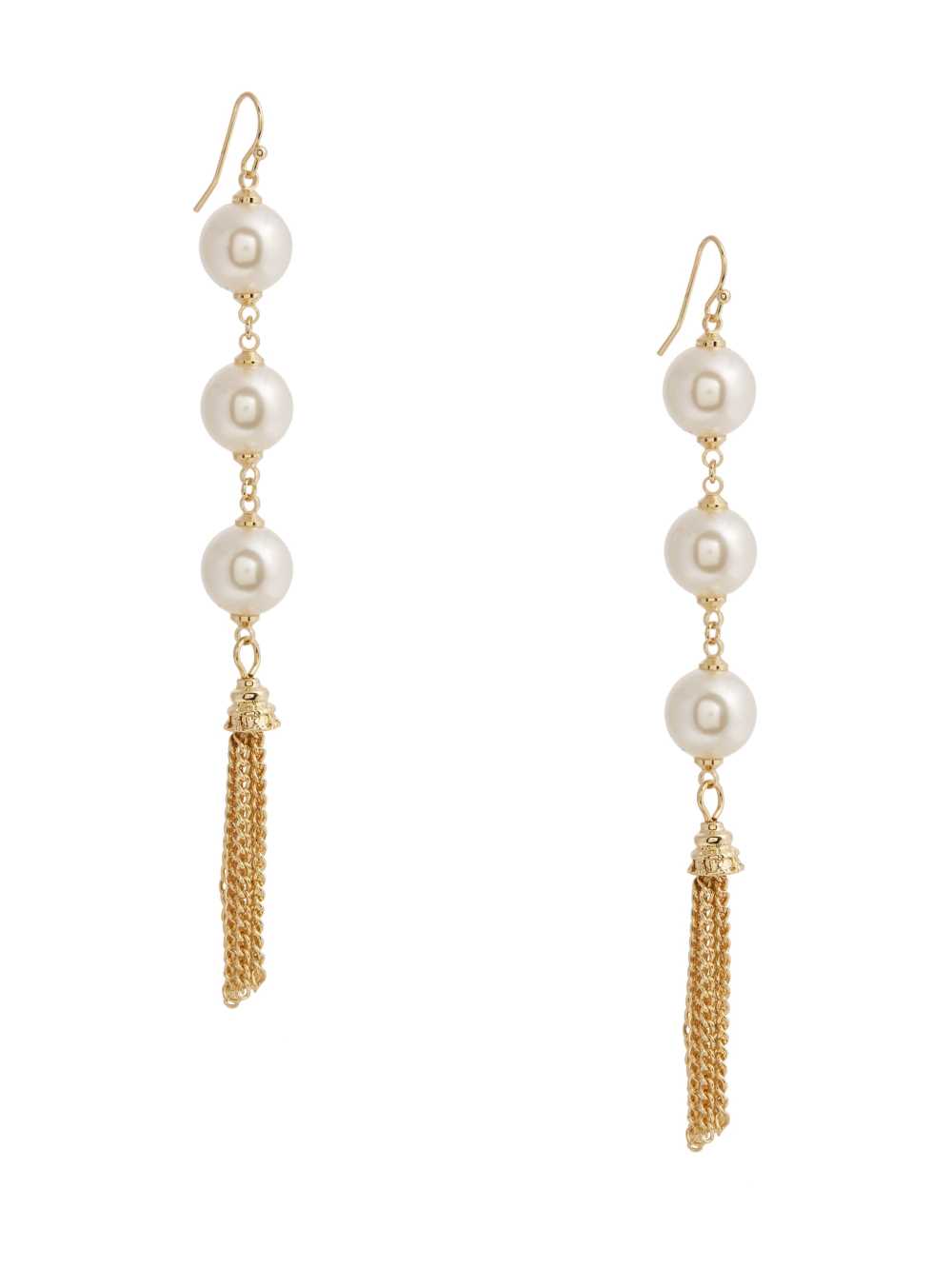 Gold Women's Guess 14KT Pearl Tassel Earrings Australia Sale | 641IHBSYX