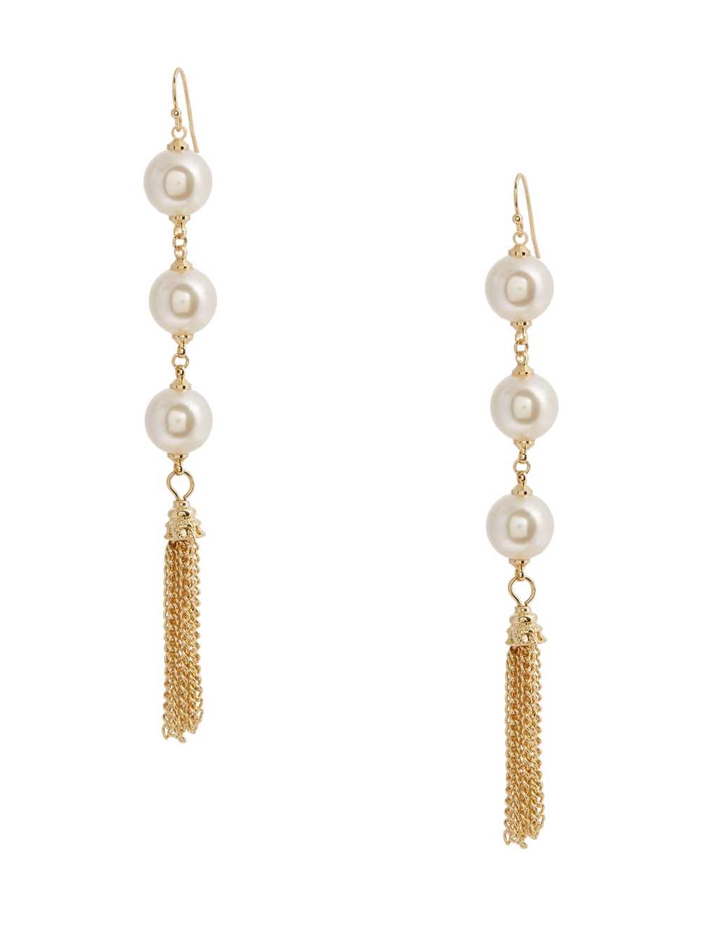 Gold Women\'s Guess 14KT Pearl Tassel Earrings Australia Sale | 641IHBSYX