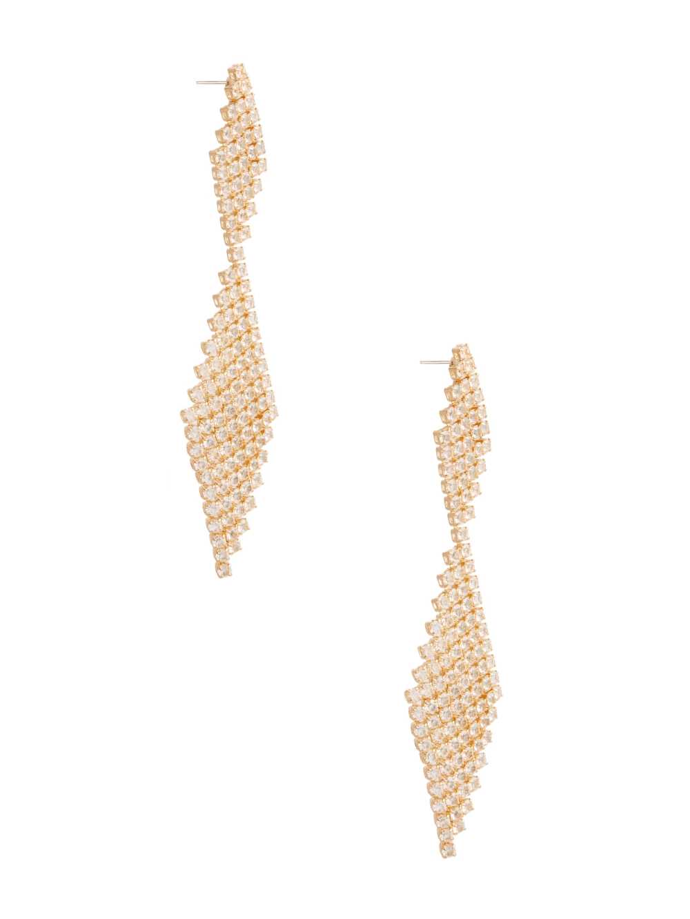 Gold Women's Guess 14KT Plated Diagonal Earrings Australia Sale | 086PZTQOM