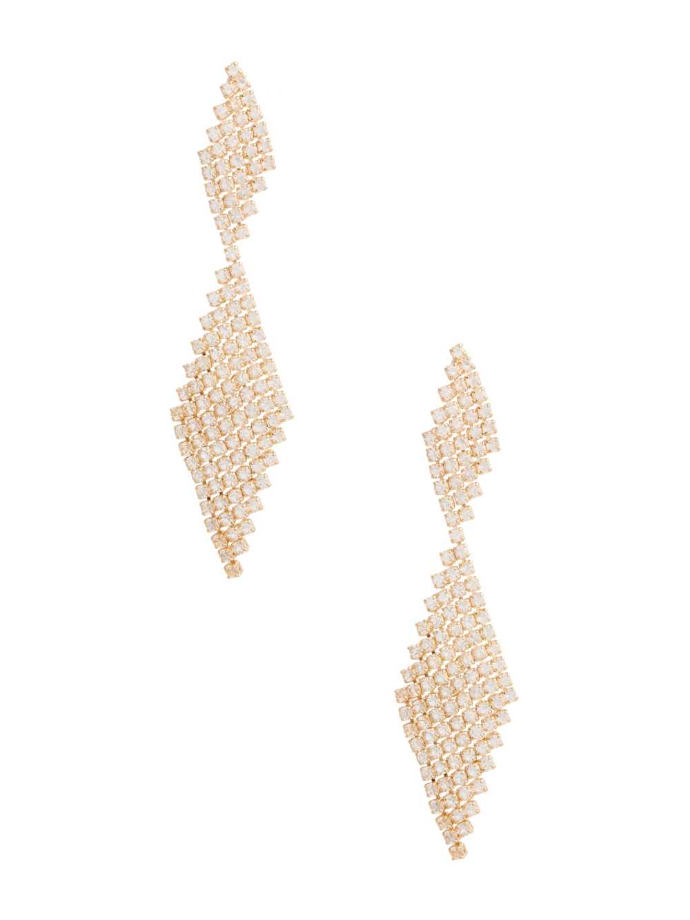 Gold Women\'s Guess 14KT Plated Diagonal Earrings Australia Sale | 086PZTQOM