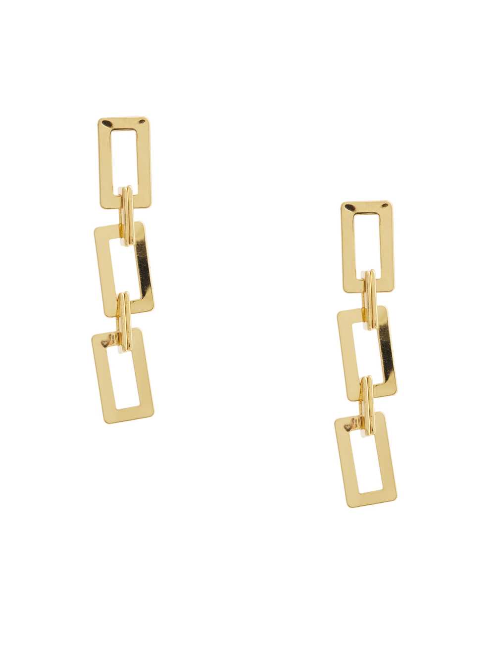 Gold Women\'s Guess 14KT Rectangle Chain-Link Earrings Australia Sale | 814UPMHVX