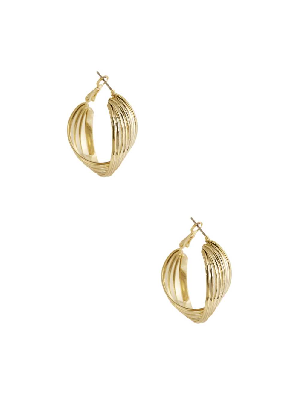 Gold Women\'s Guess 14KT Twirl Hoop Earrings Australia Sale | 798QCKRSX