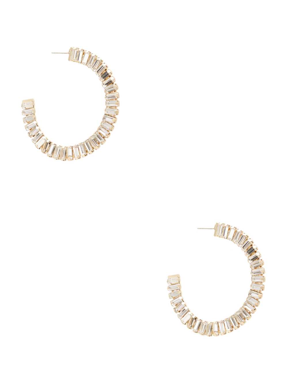 Gold Women\'s Guess Baguette Hoop Earrings Australia Sale | 281LEMYZV