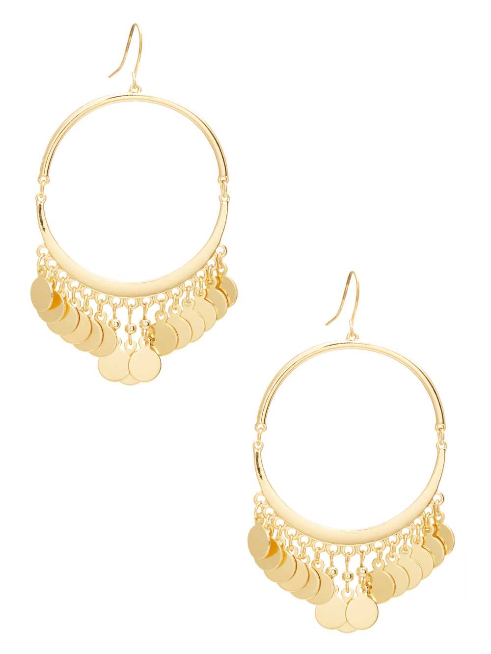 Gold Women\'s Guess Coin Hoop Earrings Australia Sale | 671TCJPME