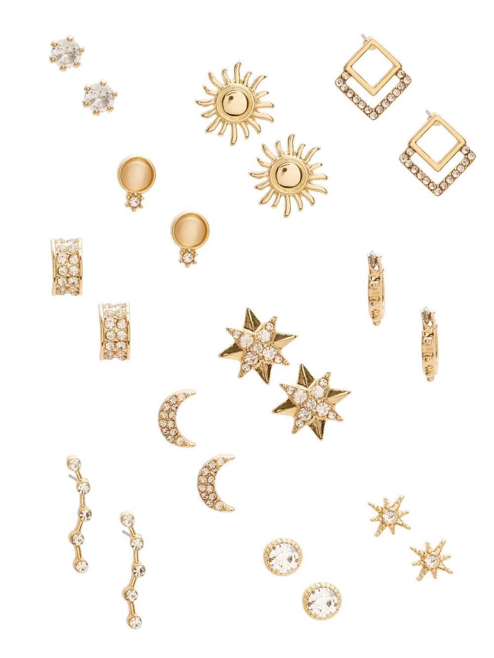 Gold Women\'s Guess Glamour Stud Set Earrings Australia Sale | 674CLQRTW