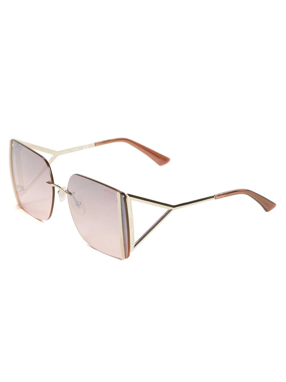 Gold Women's Guess Gold Rimless Square Sunglasses Australia Sale | 028ZCQLPN