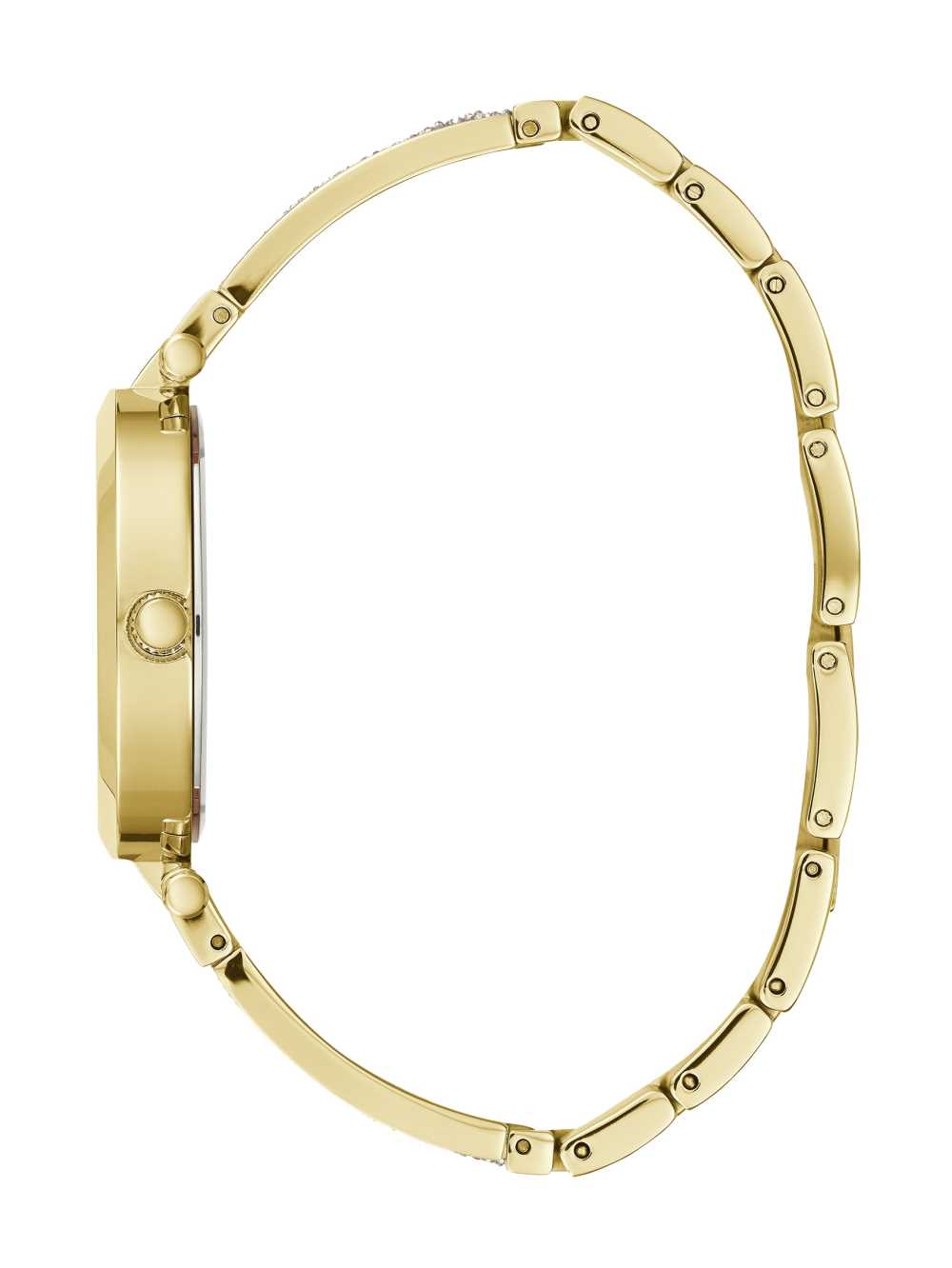 Gold Women's Guess Gold-Tone Crystal Bangle Analog Watches Australia Sale | 025PHKFGT