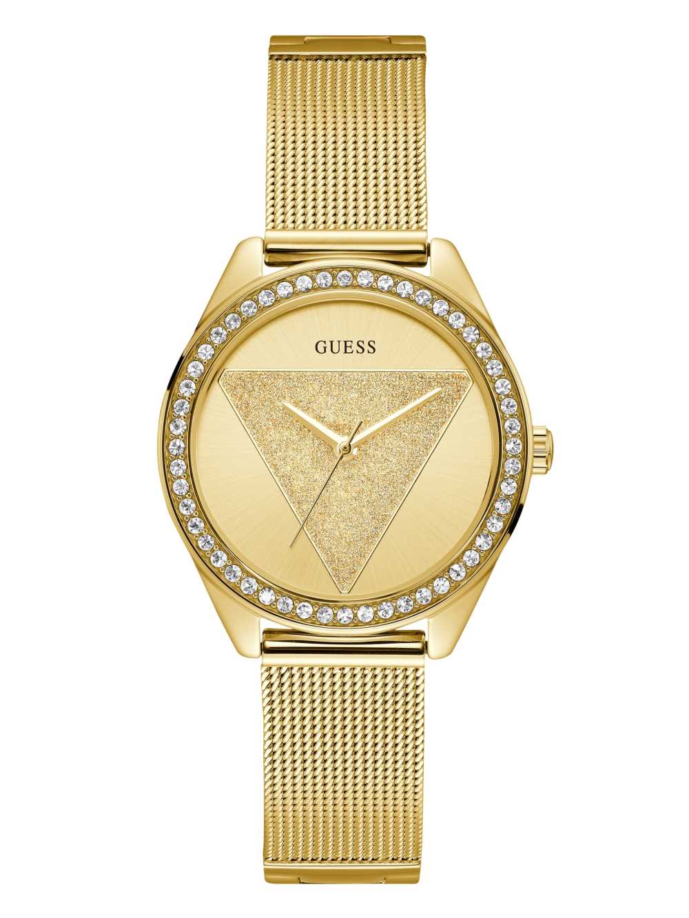 Gold Women\'s Guess Gold-Tone Logo Analog Watches Australia Sale | 156YNRPZC