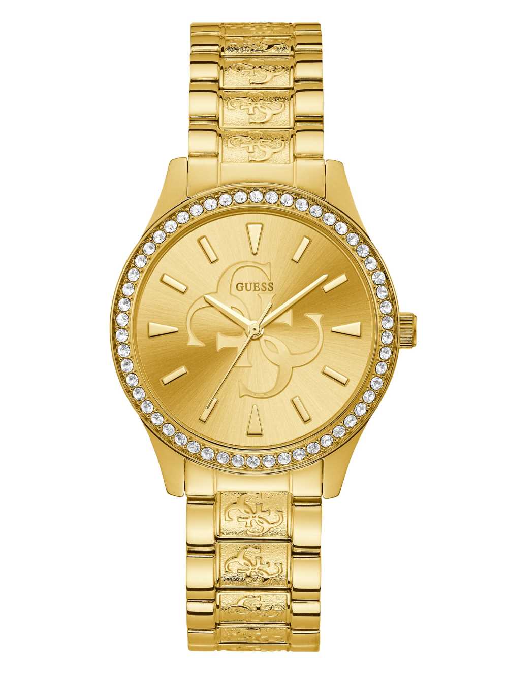 Gold Women\'s Guess Gold-Tone Quattro G Analog Watches Australia Sale | 563GYXHUL