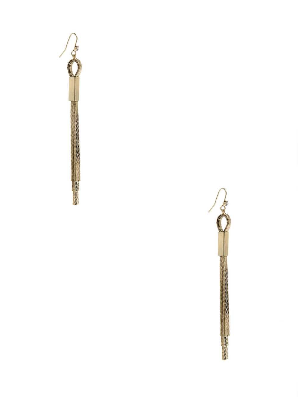 Gold Women's Guess Gold-Tone Snake Chain Linear Earrings Australia Sale | 390QGIBRU