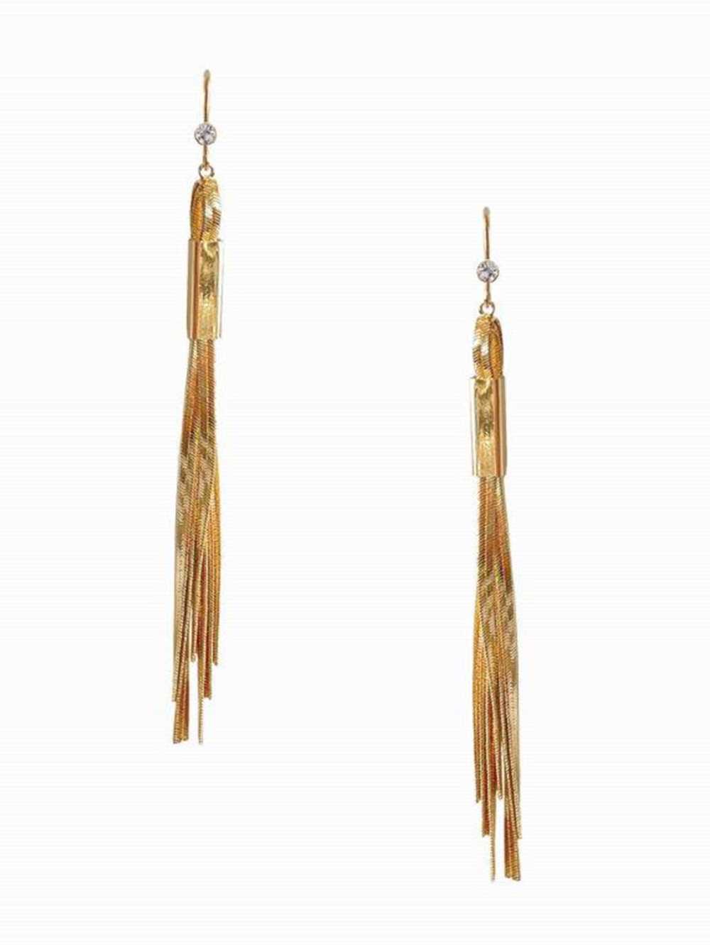 Gold Women\'s Guess Gold-Tone Snake Chain Linear Earrings Australia Sale | 390QGIBRU