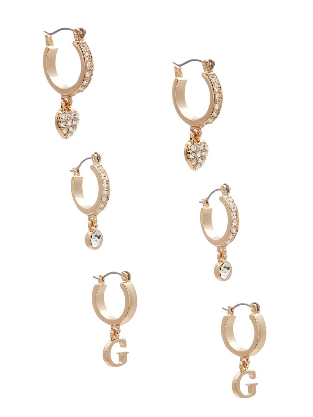 Gold Women's Guess Huggie Hoop Set Earrings Australia Sale | 475ARKGBP