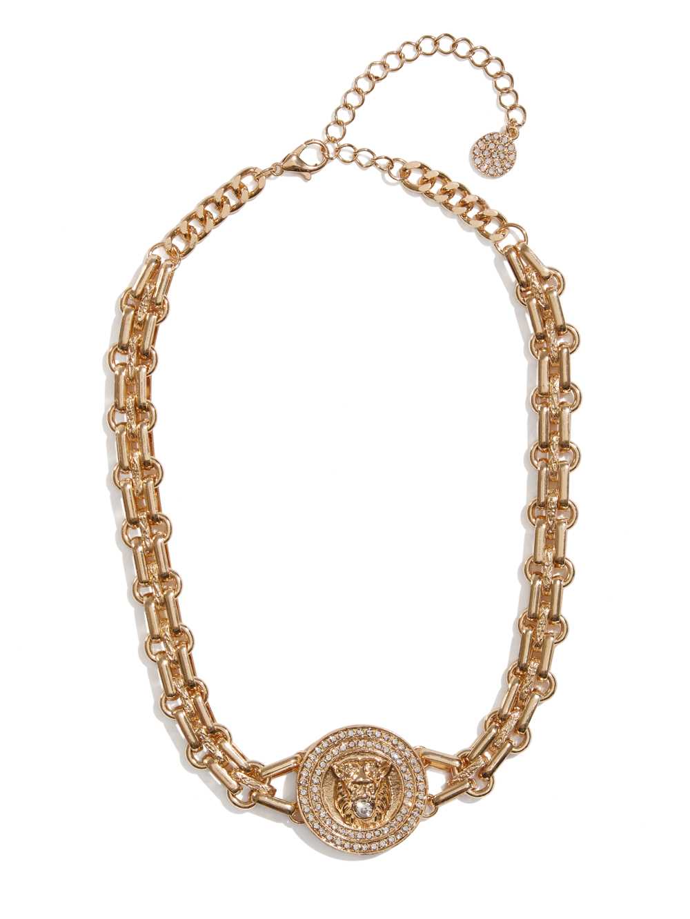 Gold Women\'s Guess Lion Chainlink Necklace Australia Sale | 927HDCLAO