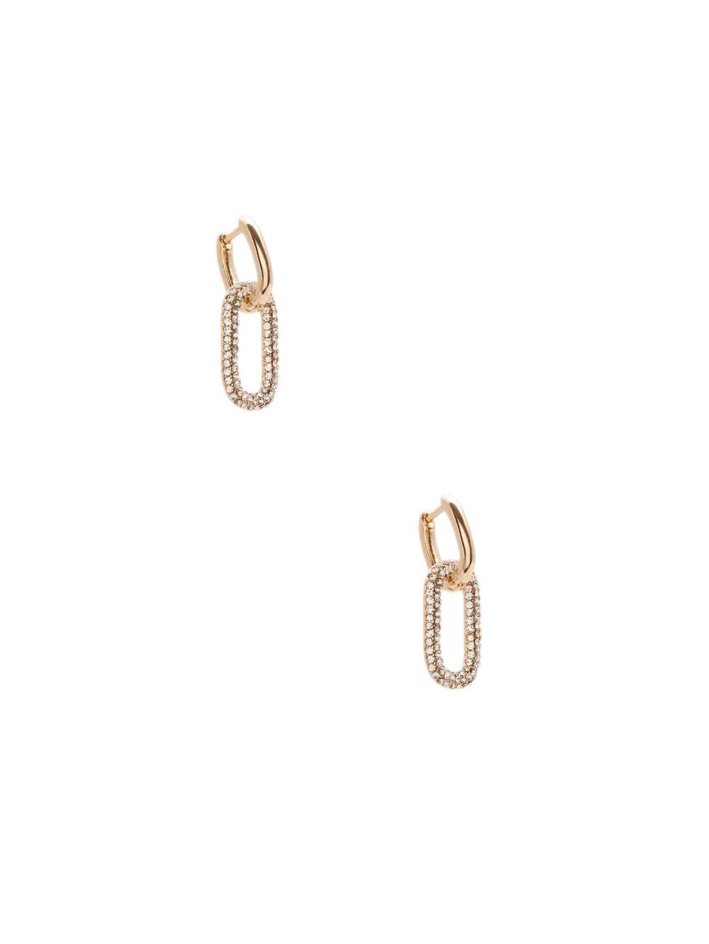 Gold Women's Guess Pavé Square Hoop Earrings Australia Sale | 428BNGUHT