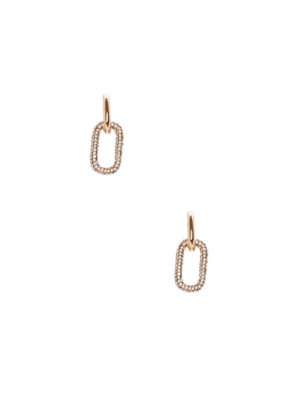 Gold Women\'s Guess Pavé Square Hoop Earrings Australia Sale | 428BNGUHT