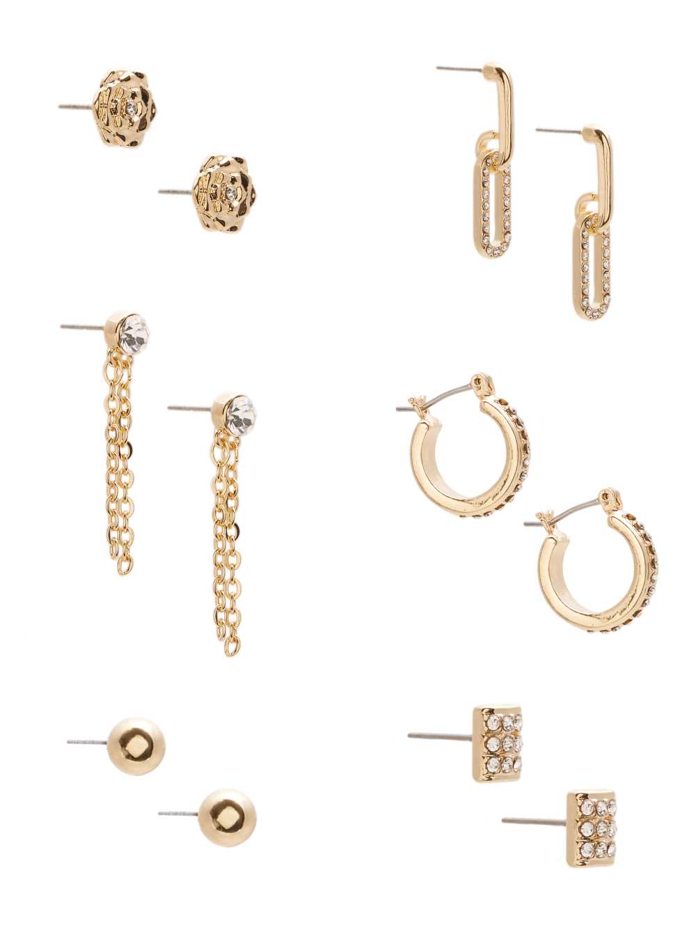 Gold Women's Guess Peony Stud Set Earrings Australia Sale | 346PIRWJS