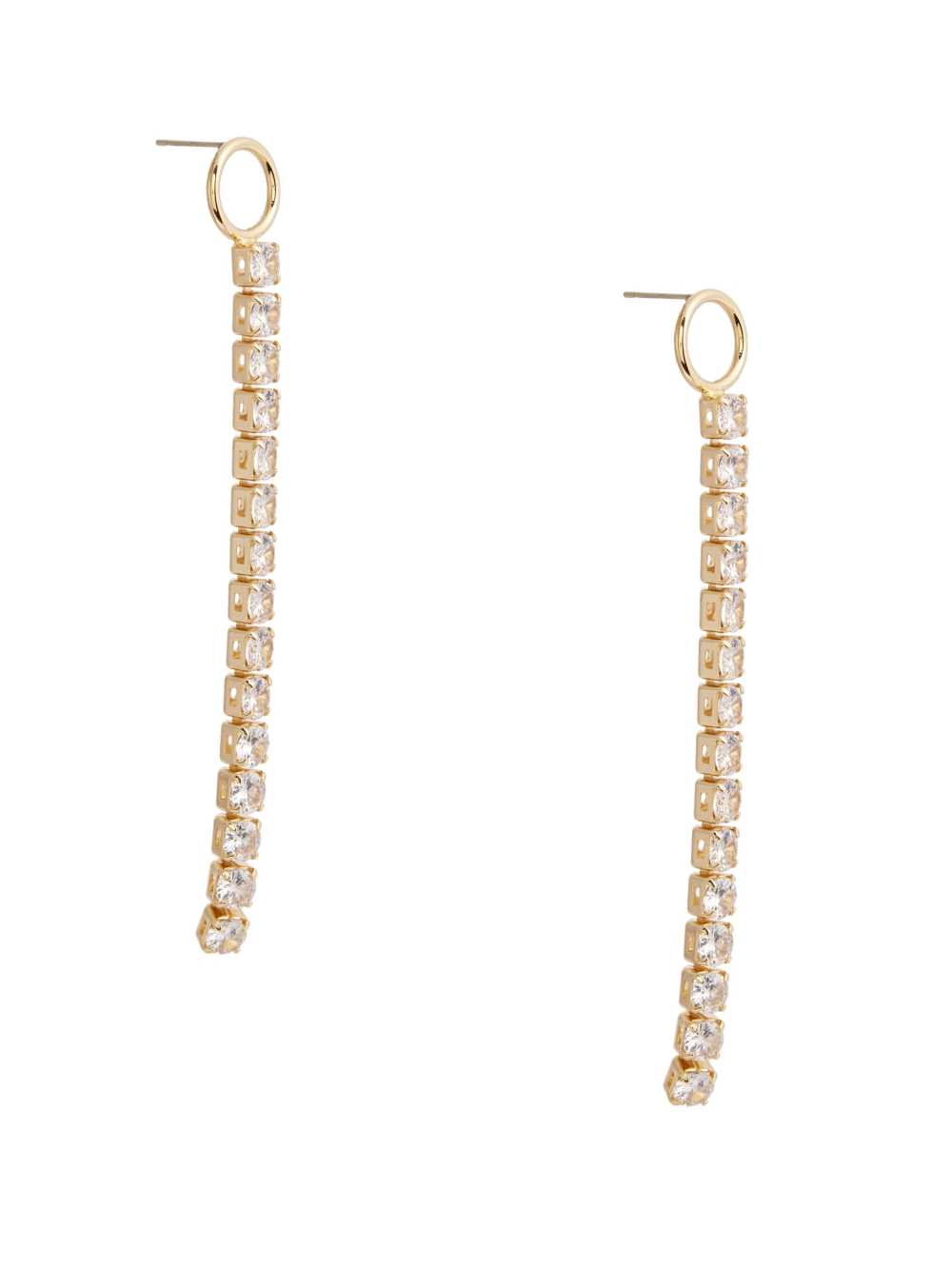 Gold Women's Guess Rhinestone Linear Earrings Australia Sale | 359KZTLXU