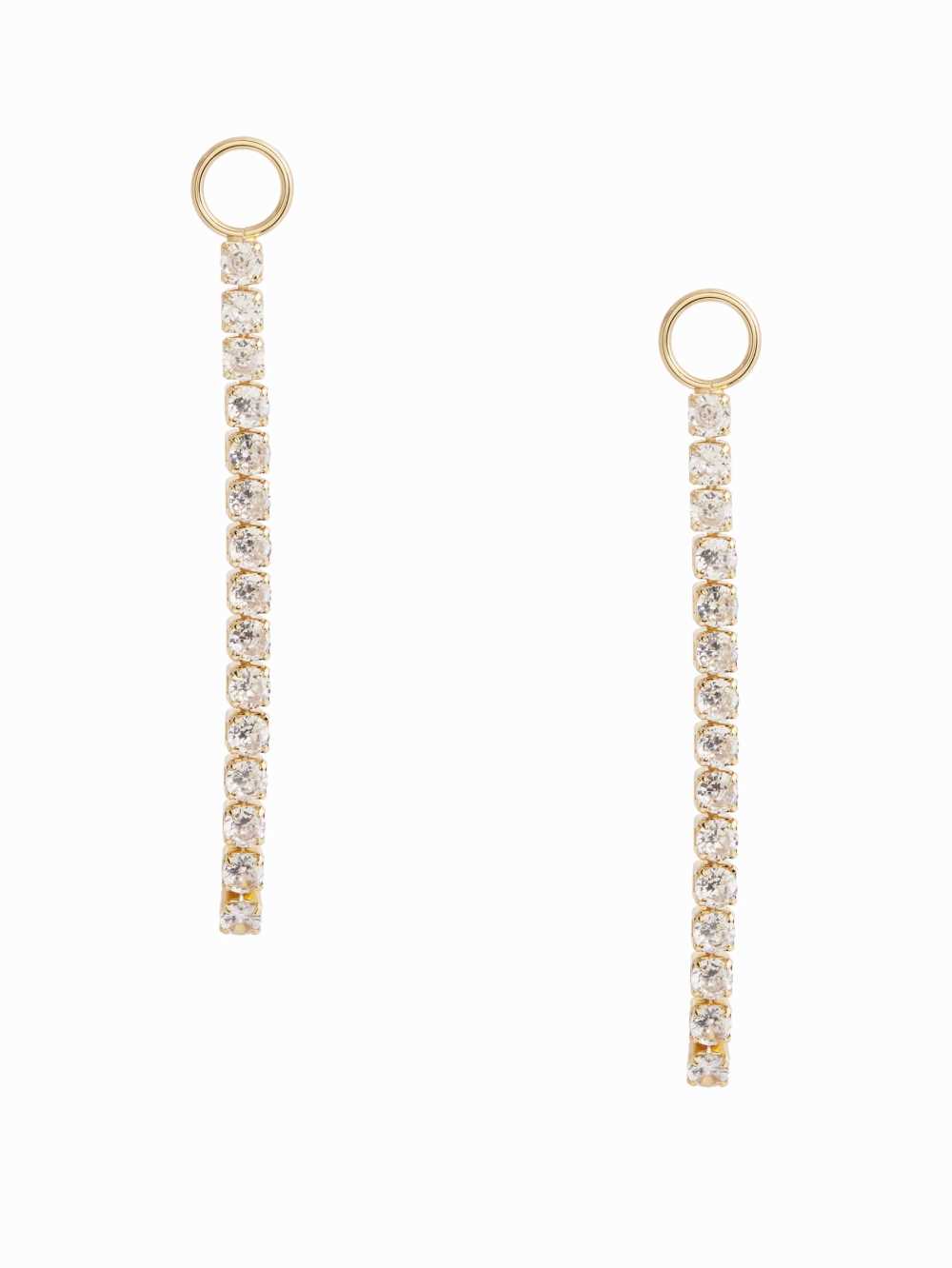 Gold Women\'s Guess Rhinestone Linear Earrings Australia Sale | 359KZTLXU