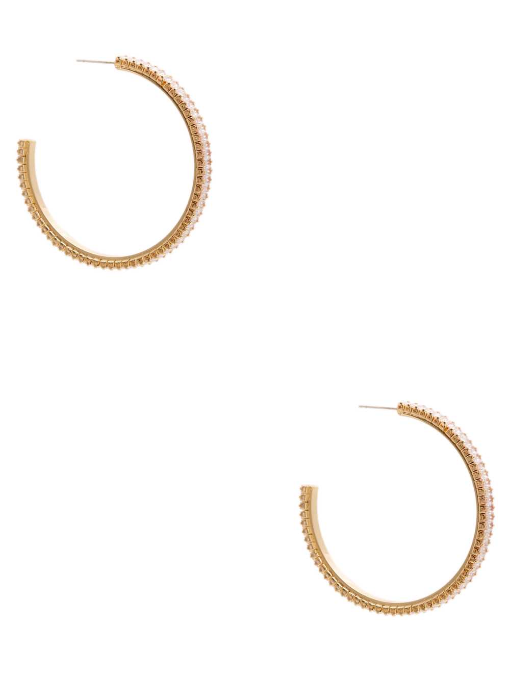 Gold Women\'s Guess Sleek Baguette Hoop Earrings Australia Sale | 852FJWPKV